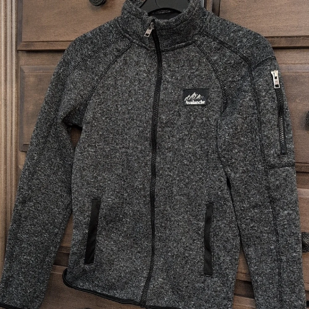 Avalanche Boys Charcoal Zip-Up Sweater Size 10-12 - Picture 4 of 5